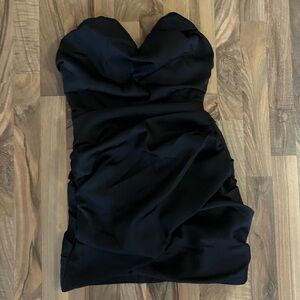 House of CB Black Emanuela Draped Dress, Medium, Like New